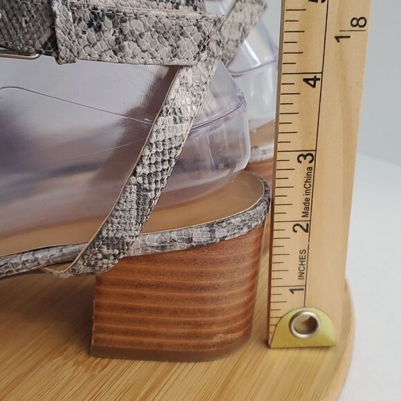 J. Crew Snake Print Square Heel Strappy Sandals Women's Shoe Size 8.5 - Picture 4 of 10
